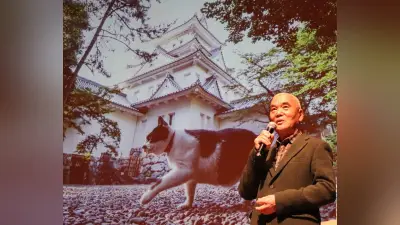 岐阜・大垣で岩合光昭さんトークショー ご当地ねこ写真展に熱い視線