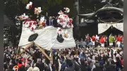 岐阜・下呂で春告げる田の神祭り 花笠舞う飛騨路の伝統行事