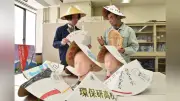 熱中症対策に竹笠活用、香川の研究員が実証 段ボールキットで普及目指す