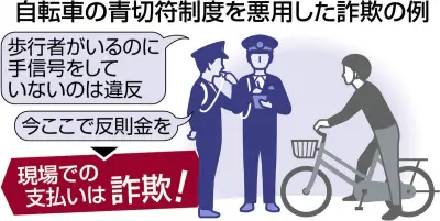 愛知県で自転車青切符詐欺が発生、警察官装い現金要求 県警が注意喚起