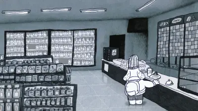 深夜の高速バスとパーキングエリアを描く短編アニメ「パーキングエリアの夜」、海老名SAなどで上映中