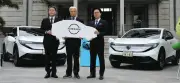 栃木県、日産EV「リーフ」2台を公用車に導入 知事「行き先でアピール」