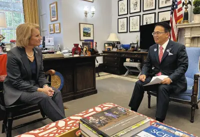 大村秀章知事、訪米で共和党議員に自由貿易推進を要請 愛知企業の貢献強調