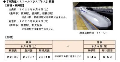 JR東海、新幹線に「ルミエールエクスプレス」導入へ　夜行で東京→新大阪を結ぶ