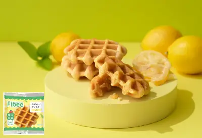 ミツカン「Fibee むぎゅっとワッフル」に爽やかレモン味が新登場