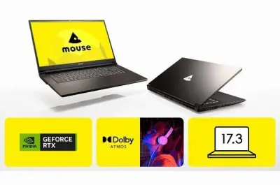 マウス、17.3型大画面ノート「mouse K7」発売 RTX 3050搭載で23万9800円