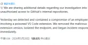 GitHub内部リポジトリへの不正アクセス、「悪意あるVS Code拡張機能」が関与と特定 約3800件流出か