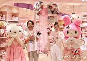 ハローキティ&マイメロディ、梅田駅前に登場 ゆうちゃみ&見取り図盛山も感激 西日本初「サンリオハウス」