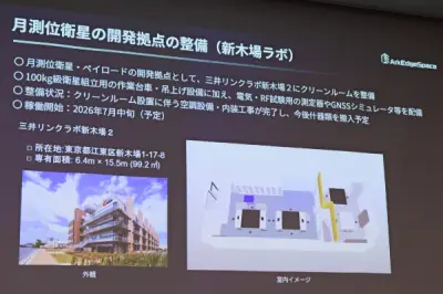 アークエッジ・スペース、月測位実証衛星の製造拠点「新木場ラボ」を2026年7月に運用開始