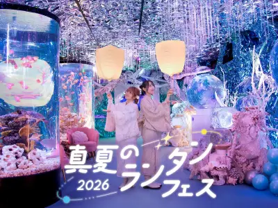 ひらかたパーク『真夏のランタンフェス』開幕、アクアリウムとランタンが幻想的に融合