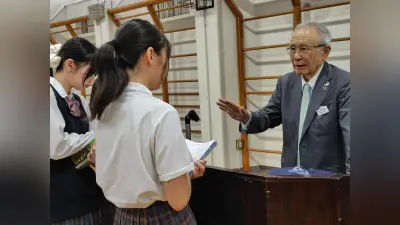 渋谷教育学園長田村哲夫氏（90）、中国修学旅行中止の背景と平和学習への強い思いを講話で語る