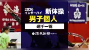 2026年度全国高等学校総合体育大会インターハイ 新体操男子個人 出場選手一覧 兵庫県神戸市で開催