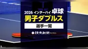 2026年インターハイ卓球男子ダブルス出場選手一覧、8月12日開幕