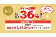 au PAYマーケット「ポイント超超祭」7月7日開始、最大36%還元