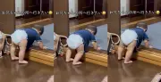 「お兄ちゃんのところへ行きたい！」8カ月妹が段差越えに奮闘する姿が話題