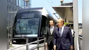 岐阜・江崎知事、富山のLRT視察と新田知事と懇談 広域観光促進で連携確認