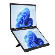 アイティプロテック、15.6型×2画面のデュアルモバイル液晶ディスプレイ発表