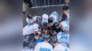 春日部共栄中学2年生、福島・南会津で林間学校 イワナつかみやマイ箸作り