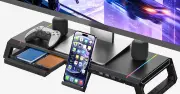 Kungixモニター台TG01が42%OFFの5680円、RGBライトやUSBハブ搭載