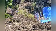 山口・平生町の土砂崩れ現場で国交省専門家ら現地調査、応急対策へ助言