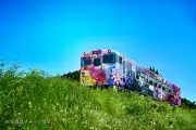 蜷川実花プロデュース「プロトピア行き列車」が津山線・姫新線で運行開始