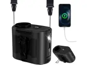 モバイルバッテリーやライトにもなる「首掛け扇風機」5段階風量調整・最大40時間動作