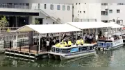 新町川に新たな川の駅「新町橋河畔桟橋」供用開始　記念式典で約40人が完成祝う