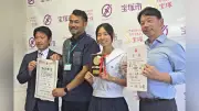 Ｕ２０世界陸上女子100m障害出場の二階堂咲さん、宝塚市役所で森市長に健闘誓う「ベスト尽くし決勝進出目指す」
