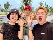 おばたのお兄さん、仕事キャンセルで生まれた貴重な家族時間 山崎夕貴アナ＆長男との笑顔3ショット公開
