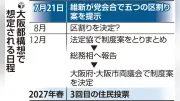 大阪都構想、維新が５つの区割り案提示 議論加速へ