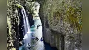 宮崎県高千穂町は28、29日、観光名所・高千穂峡につながる町道を全面通行止め 貸しボートも31日まで休止