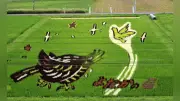 宮沢賢治「よだかの星」田んぼアート、花巻で見頃　生誕130周年