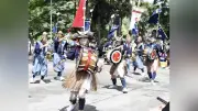 国東市の楽庭八幡社で伝統芸能「吉弘楽」が奉納 約40人の楽人がユネスコ無形文化遺産の勇壮な演舞を披露