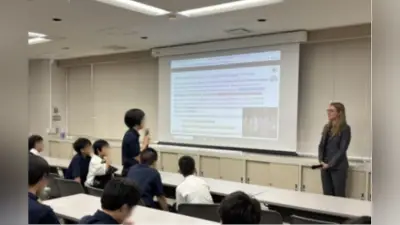 アメリカ建国250周年企画浅野中高で米大使館員による教養講座外交官の仕事や心構えを約100人の中高生に語る