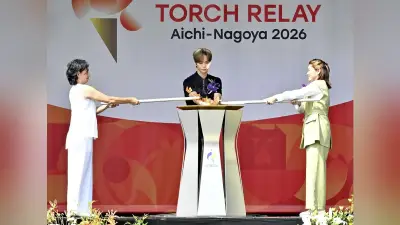 アジア大会聖火、東京・広島・名古屋の火を一つに 採火式で平和願う