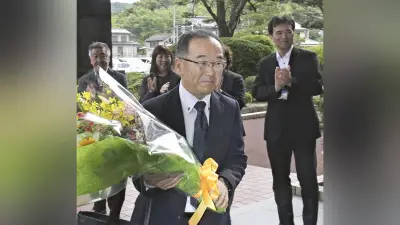 玄海町長・日高大助氏が初登庁「公平公正で透明性の高い町政を」