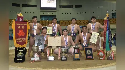 全国高校総体（インターハイ）の相撲団体、鹿児島実が50年ぶり2度目の優勝 決勝は大将戦までもつれ埼玉栄を下す