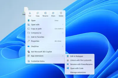 Windows 11のファイルエクスプローラー改善、右クリックメニューを一新