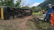 ブラジル山岳地帯でバス横転、女性や女児ら10人死亡