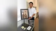 旧宇佐郡初の予科練合格者、遺品展示 孫が戦争の記憶語る