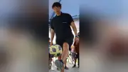 巻誠一郎さん、宇城市で子どもフェス開催 被災地の子どもたちがリフティングやスイカ割り満喫