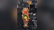 青森・五所川原立佞武多が開幕 高さ20メートル超の山車17台が練り歩く