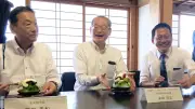 生駒山の価値高めよう　かき氷食べ活性化策を議論　近鉄GHD、生駒市、東大阪市が会談