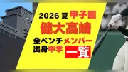 健大高崎の甲子園メンバーと出身中学一覧 2026年夏