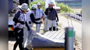 熊本地震被災地で台風13号接近に備え堤防復旧工事やブルーシート配布進む