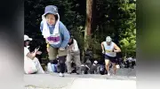 英彦山参道駆け上がり大会、82歳女性が完走 総合優勝は5分51秒