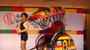 野田クリスタル、マッチョボディで「お茶づけ人力車」の俥夫に挑戦