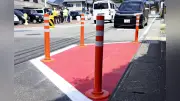 事故多発の町道に減速促す障害物設置、福井県越前町