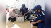 巡視船さつま、熊本地震の被災地で入浴設備を開放