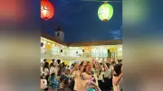 聖和学院の幼児生活研究部、幼稚園の夕涼み会で盆踊りを楽しむ